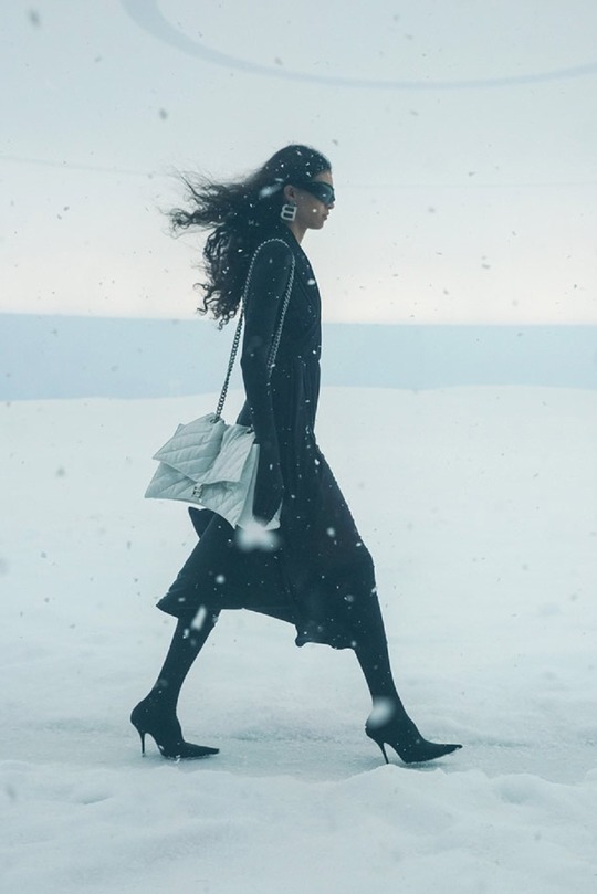 Balenciaga White Small Crush Chain Bag