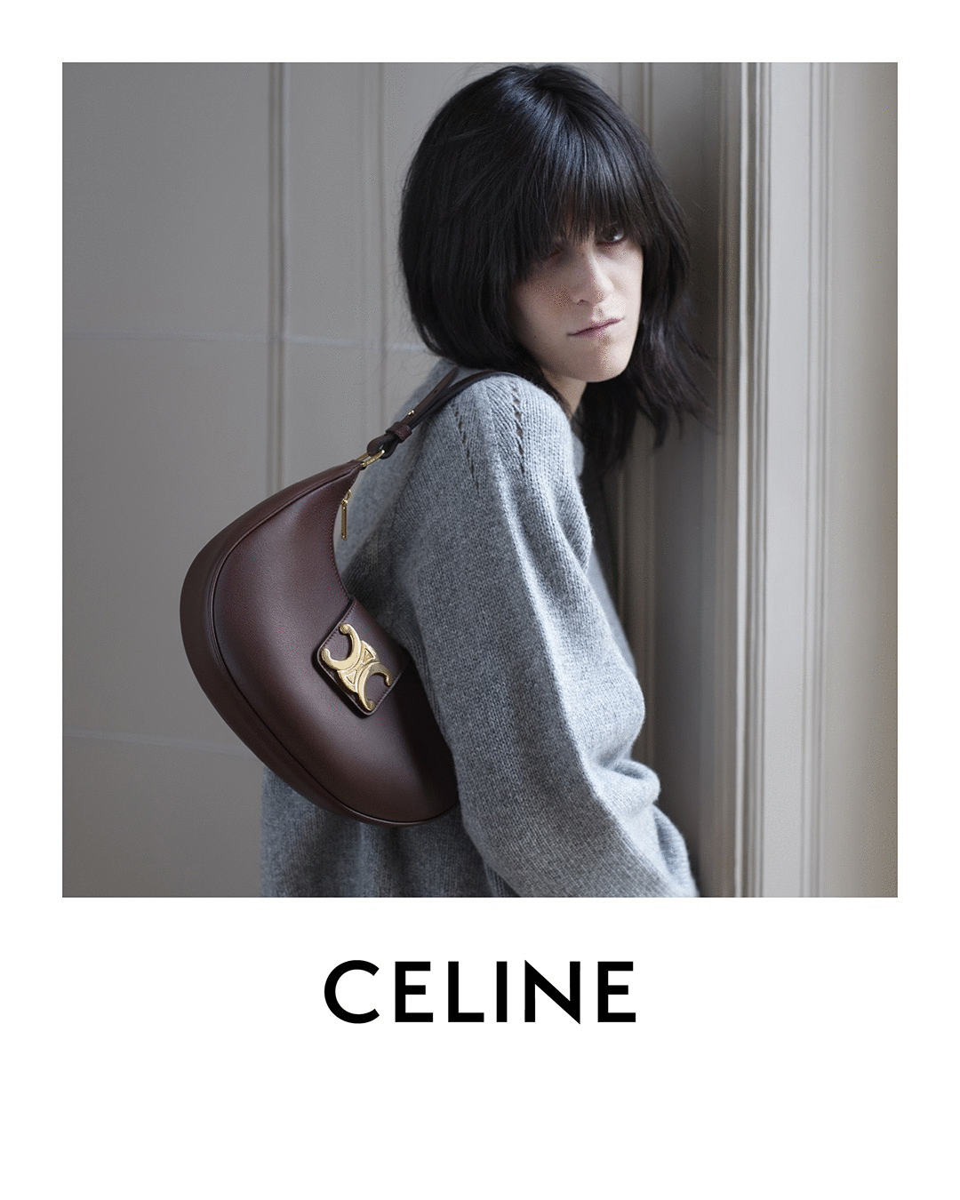 CELINE Ava Triomphe Crescent Bag