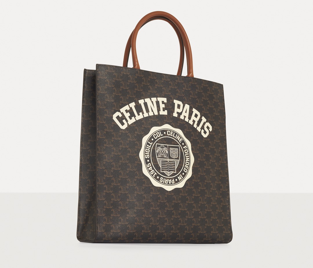 CELINE Cabas Tote Bag with College Badge Print