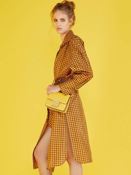 FENDI Yellow FAB Shoulder Bag